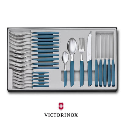 Victorinox Swiss Modern Table Set (Rounded Knife) 24 Pc Blue