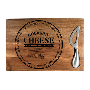 Peer Sorensen Acacia Rectangular Serving Board 30x20cm with Cheese Knife
