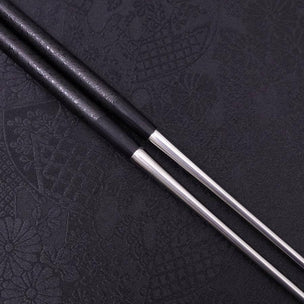 Musashi Chopsticks Stainless Black-Ishime Handle 18cm