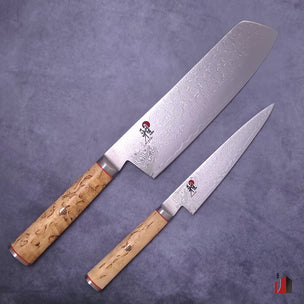 Miyabi 5000MCD Birchwood Nakiri Utility Knife 2 Pc Set