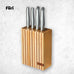 Furi Pro Teak & Rubberwood Knife Block 5 Pc Set