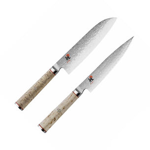 Miyabi 5000MCD Birchwood Santoku Utility Knife 2 Pc Set