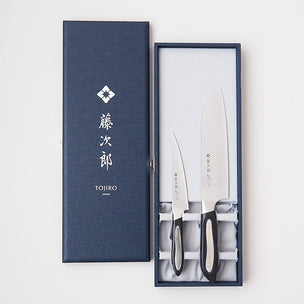 Tojiro Pro Flash Santoku Paring Knife 2 Pc Gift Set C