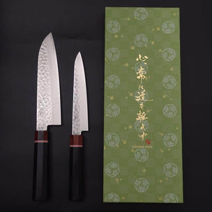 Musashi VG-10 Washi Gift Wrapped Santoku Petty Knife 2 Pc Set