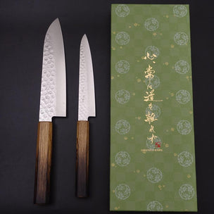 Musashi Traditional Washi Gift Wrapped Santoku Petty Knife 2 Pc Set